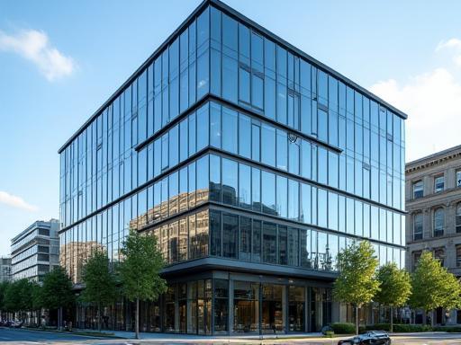 Modern office building exterior of Aristo Decor & Furnishings