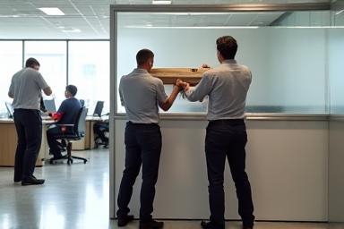 Furniture installation in an office